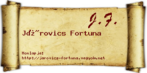 Járovics Fortuna névjegykártya